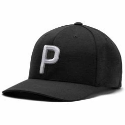 Puma P Snapback Hat -Single Iron Shop golf hat 2020 puma p 110 snapback hat black white itempicture 1
