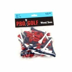 Pro Golf Discount Pro Golf 2 1/8 Inch Wood Tees -Single Iron Shop pro golf 2 1 8 inch wood tees red white blue itempicture