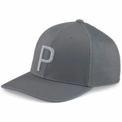 Puma P Snapback Hat -Single Iron Shop puma 2023 p snapback hat slate sky ash grey itempicture