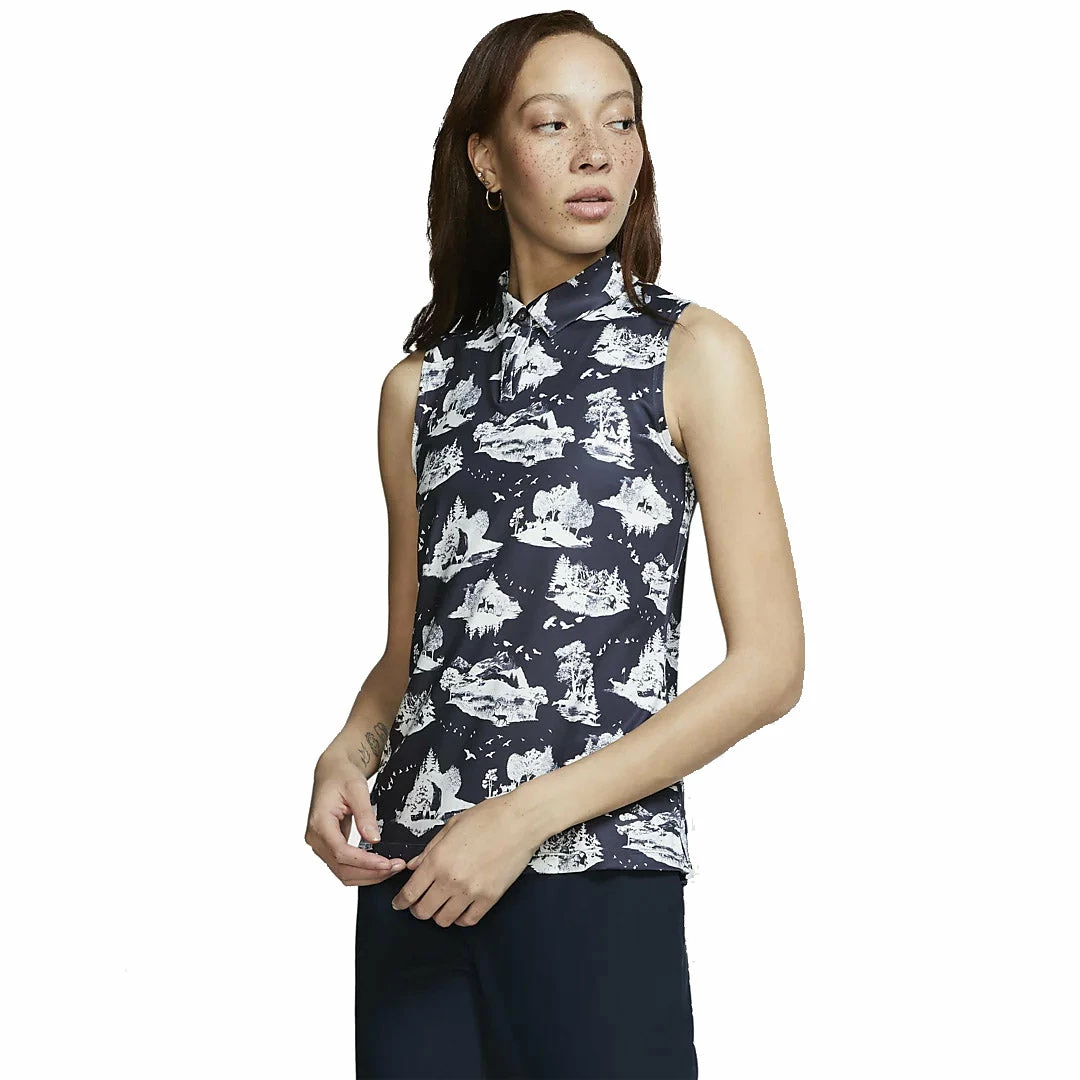 Nike Golf Nike Printed Womens Sleeveless Golf Polo 1 Nike Golf Nike Printed Womens Sleeveless Golf Polo