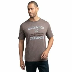 TravisMathew Caddy Day Mens Golf T-Shirt -Single Iron Shop 10542 HEATHERCOFFEE