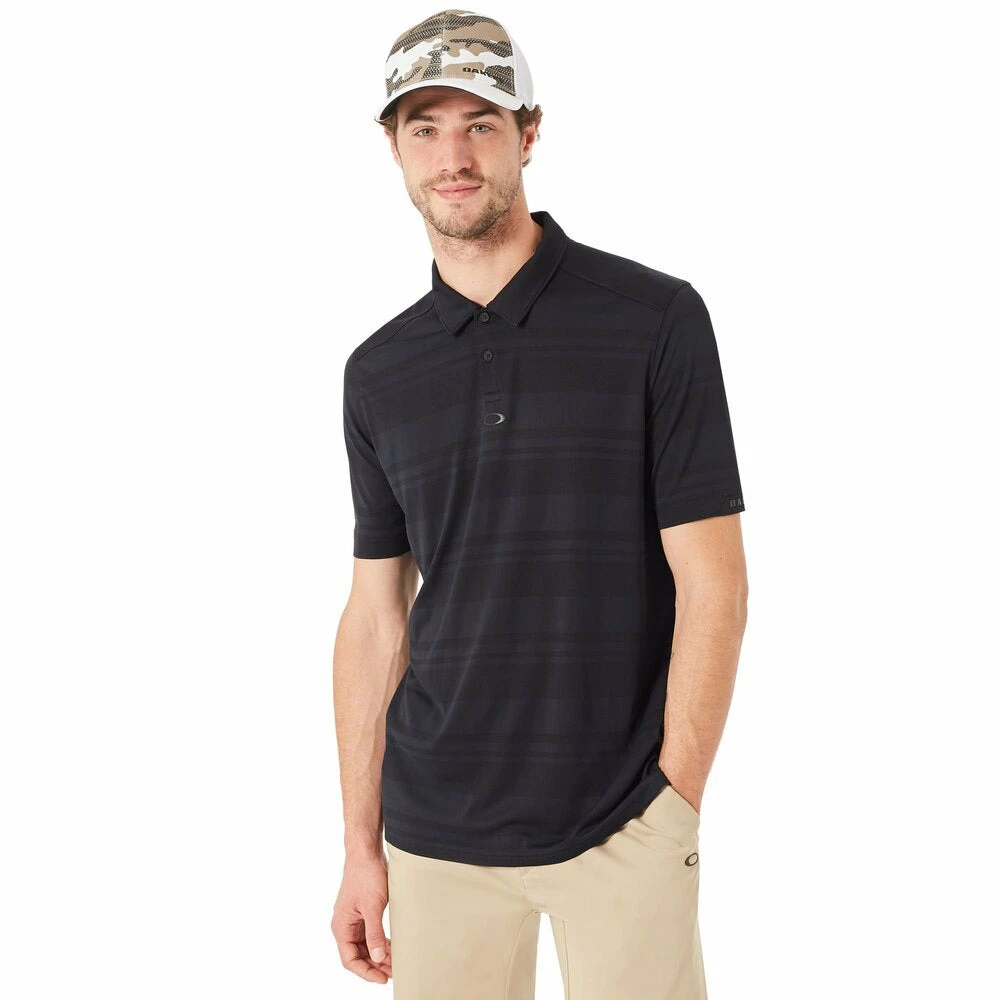 Oakley Aero Stripe Jacquard Mens Golf Polo 1 Oakley Aero Stripe Jacquard Mens Golf Polo