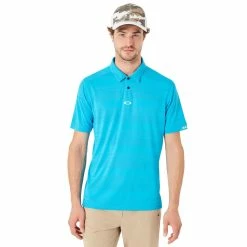 Oakley Aero Stripe Jacquard Mens Golf Polo 10 Oakley Aero Stripe Jacquard Mens Golf Polo -Single Iron Shop 10850 6B2ATOMICBLUE