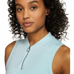 Nike Golf Nike Dri-FIT Zip Womens Sleeveless Golf Polo 13 Nike Golf Nike Dri-FIT Zip Womens Sleeveless Golf Polo -Single Iron Shop 13301 449TOPAZMIST 1