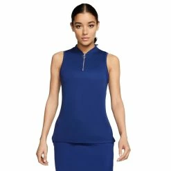 Nike Golf Nike Dri-FIT Zip Womens Sleeveless Golf Polo 15 Nike Golf Nike Dri-FIT Zip Womens Sleeveless Golf Polo -Single Iron Shop 13301 492BLUEVOID