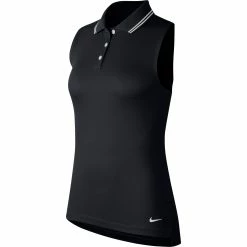 Nike Golf Nike Dri-FIT Victory Solid Womens Sleeveless Golf Polo -Single Iron Shop 13304 010BLACK