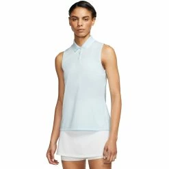 Nike Golf Nike Dri-FIT Victory Solid Womens Sleeveless Golf Polo -Single Iron Shop 13304 449TOPAZMIST