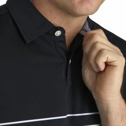 FootJoy Lisle Engineered Stripe Mens Golf Polo -Single Iron Shop 17788 BLACKWHITE 2
