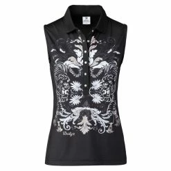 Daily Sports Tabby Black Womens Sleeveless Golf Polo