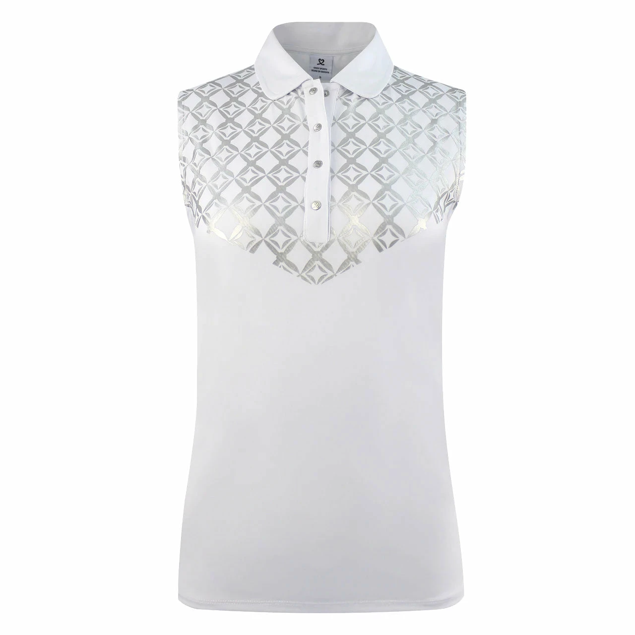 Daily Sports Caterina White Womens Sleeveless Golf Polo 1 Daily Sports Caterina White Womens Sleeveless Golf Polo