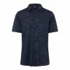 J.Lindeberg Tony AF Print Neo Deboss Navy Mens Golf Polo