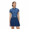 J.Lindeberg J. Lindeberg Alaya Jacquard Animal Midnight Womens Sleeveless Golf Polo