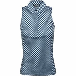 J.Lindeberg J. Lindeberg Dena Printed Womens Sleeveless Golf Polo 2021 -Single Iron Shop 19689 GINGHAMNVYWHT d08c8fab d40e 43c9 92a9 3fa61e74c1c3