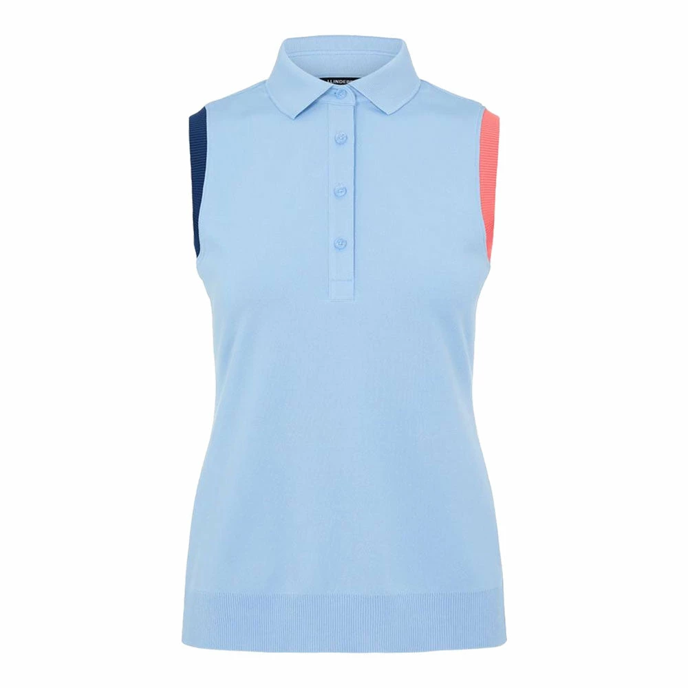 J.Lindeberg J. Lindeberg Malin Womens Sleeveless Golf Polo 2 J.Lindeberg J. Lindeberg Malin Womens Sleeveless Golf Polo - Image 2