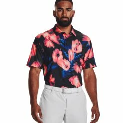 Under Armour Playoff 2.0 Mens Golf Polo -Single Iron Shop 19909 BLKRADRED048
