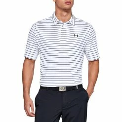 Under Armour Playoff 2.0 Mens Golf Polo -Single Iron Shop 19909 WHITEBLACK124