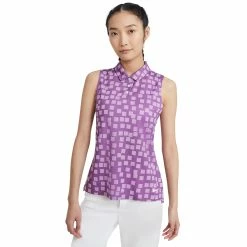 Nike Golf Nike Dri-FIT Printed Womens Sleeveless Golf Polo -Single Iron Shop 20526 PURPLNBULA570