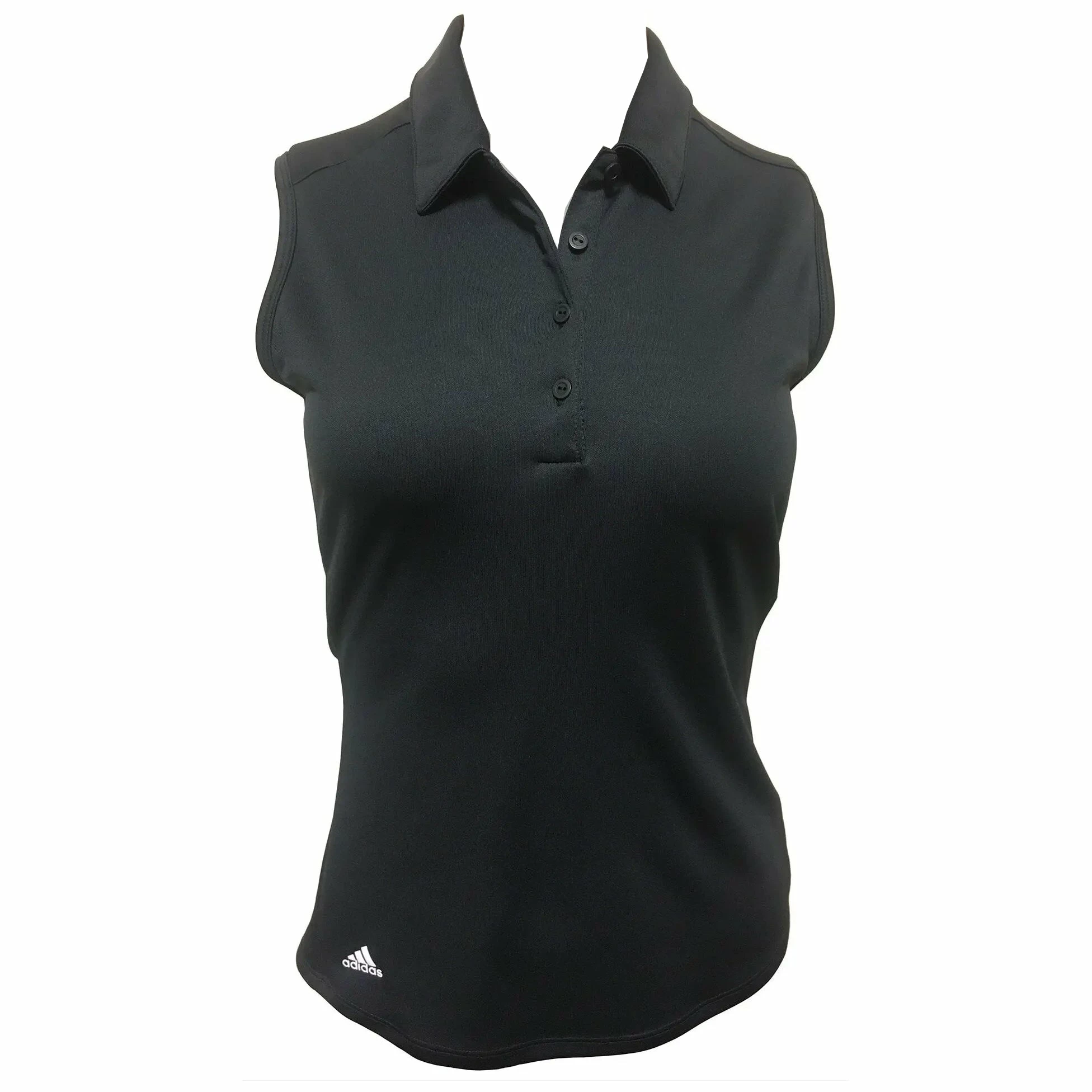 Adidas Golf Adidas Advantage Black Womens Sleeveless Golf Polo 1 Adidas Golf Adidas Advantage Black Womens Sleeveless Golf Polo