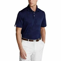 Polo Ralph Lauren RLX Mesh Camo Jacquard French Navy Mens Golf Polo