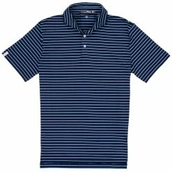 Polo Ralph Lauren RLX Ralph Lauren Featherweight Airflow French Navy-Soft Aqua Mens Golf Polo