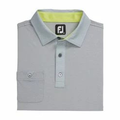FootJoy Lisle Solid With Pinstripe Heather Grey Mens Golf Polo 7 FootJoy Lisle Solid With Pinstripe Heather Grey Mens Golf Polo -Single Iron Shop 21001 HEATHERGREY 3