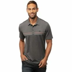 TravisMathew Beach Buzz Heather Black Mens Golf Polo
