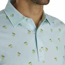 FootJoy Lisle Cocktail Print Ice Blue Mens Golf Polo -Single Iron Shop 21475 ICEBLUE 2 ceddf251 4193 4b56 86d4 d22796b03cce