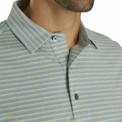 FootJoy Lisle Classic Stripe Heather Grey Mens Golf Polo -Single Iron Shop 21479 HEATHERGREY 2
