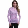 EP NY EP New York Floral Print White Mock Womens Golf 1/4 Zip