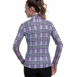 EP NY EP New York Glen Plaid Black Multi Mock Womens Golf 1/4 Zip -Single Iron Shop 21503 BLACKMULTI003 2