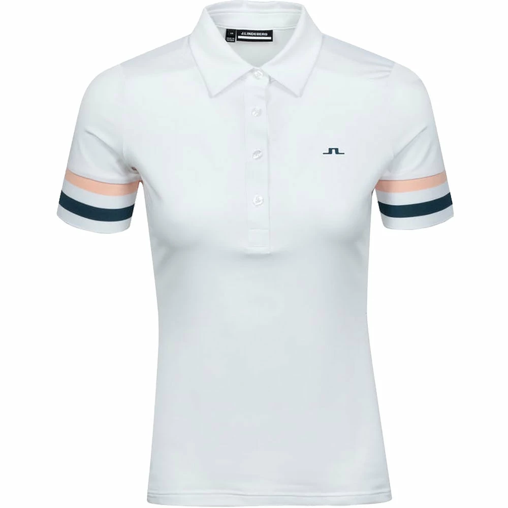 J.Lindeberg J. Lindeberg Stella White Womens Golf Polo 1 J.Lindeberg J. Lindeberg Stella White Womens Golf Polo