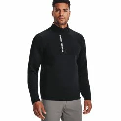 Under Armour Storm Daytona Mens Golf 1/2 Zip -Single Iron Shop 22482 BLACKBLACK001