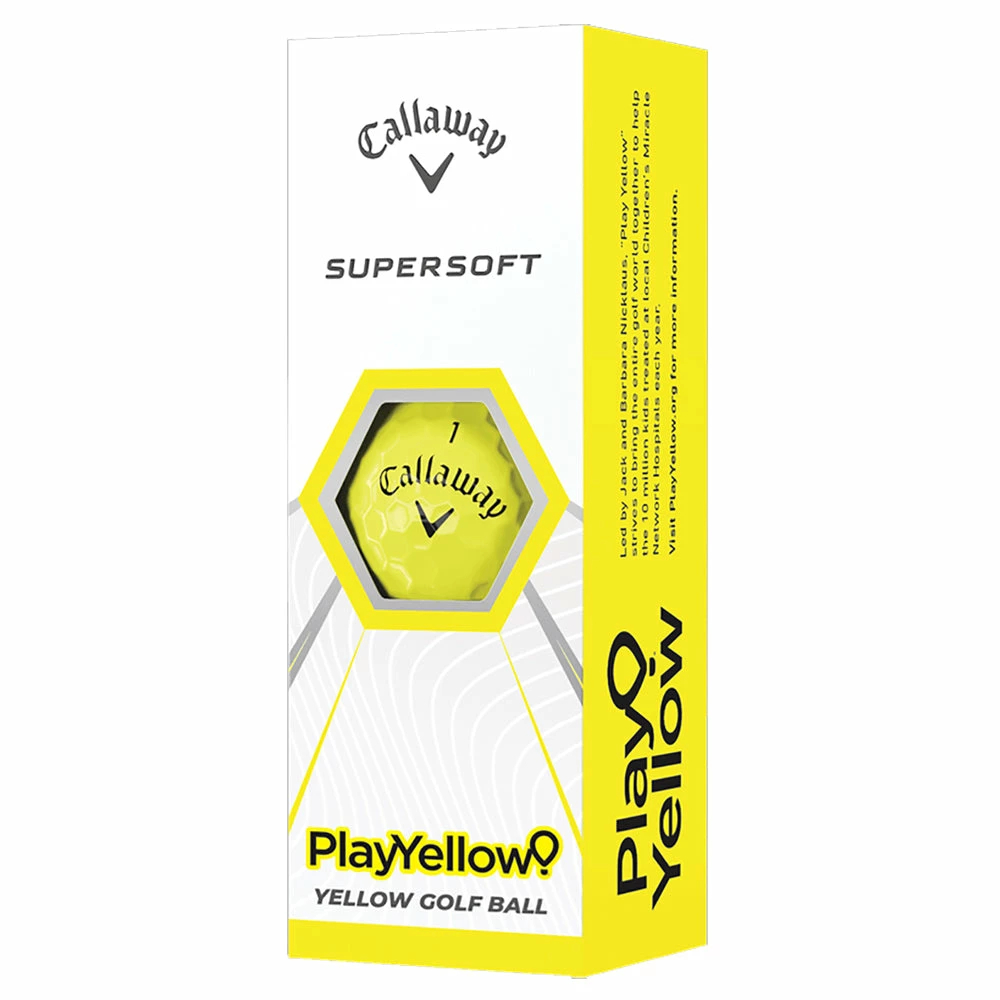 Callaway Supersoft Play Yellow Golf Balls - Sleeve 1 Callaway Supersoft Play Yellow Golf Balls - Sleeve