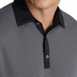 FootJoy Jacquard Dot Lisle Black Mens Golf Polo -Single Iron Shop 22713 BLACKWHITE 2 86735db5 63c4 4db6 954c 3f1000dfbb04
