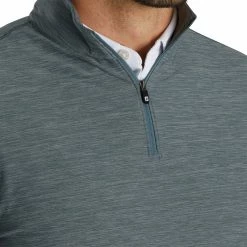 FootJoy Space Dye Brushed Back Jersey Heather Grey Mens Golf 1/4 Zip -Single Iron Shop 22720 SMOKE 2
