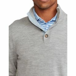 Polo Ralph Lauren Half Button Mock Light Grey Heather Mens Golf Sweater -Single Iron Shop 22805 GOLFLTGRYHTH 3
