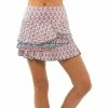 Lucky In Love Diamond Pleated Tier Shocking Pink 15.75in Womens Golf Skort