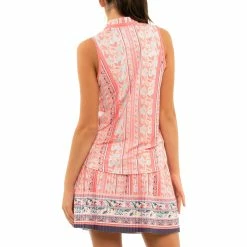 Lucky In Love Flower Patch Melon Womens Sleeveless Golf Polo -Single Iron Shop 23169 MELON652 2