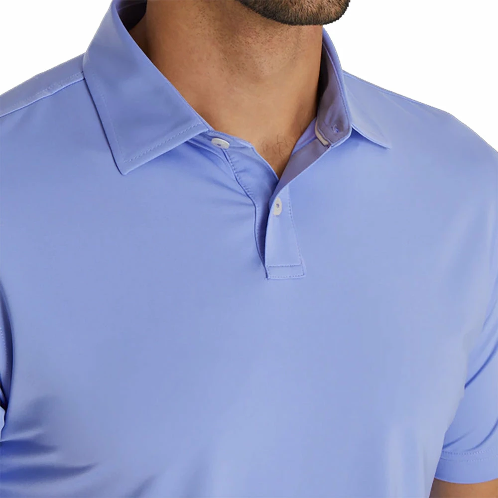 FootJoy Athletic Fit Solid Lisle Blue Violet Mens Golf Polo 3 FootJoy Athletic Fit Solid Lisle Blue Violet Mens Golf Polo - Image 3