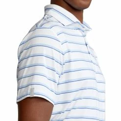 Polo Ralph Lauren RLX Ralph Lauren Lightweight Wide Multi Stripe Pure White Mens Golf Polo -Single Iron Shop 24932 PUREWHTMULTI 2