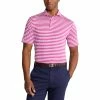 Polo Ralph Lauren RLX Ralph Lauren Featherweight Pencil Stripe Vivid Pink Mens Golf Polo