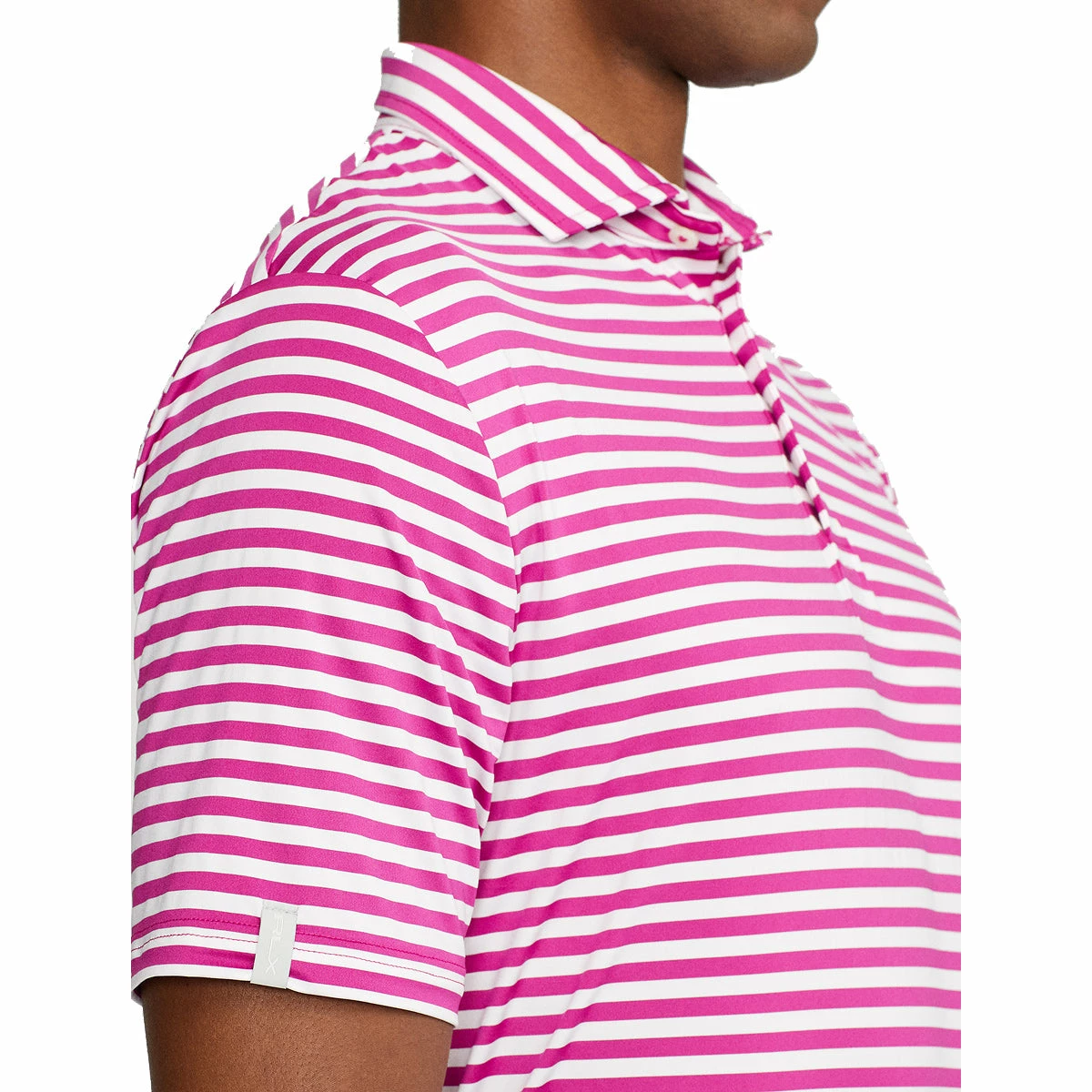 Polo Ralph Lauren RLX Ralph Lauren Featherweight Pencil Stripe Vivid Pink Mens Golf Polo 2 Polo Ralph Lauren RLX Ralph Lauren Featherweight Pencil Stripe Vivid Pink Mens Golf Polo - Image 2