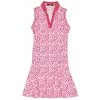 Polo Ralph Lauren RLX Ralph Lauren Printed V-Neck Knit Bright Pink Fish Womens Golf Dress