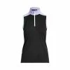 Polo Ralph Lauren RLX Ralph Lauren Tri-Colored Airtech Pique Blk Multi Womens Sleeveless Golf Polo