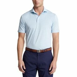 Polo Ralph Lauren RLX Ralph Lauren Lightweight Multi Stripe 2 Elite Blue Mens Golf Polo