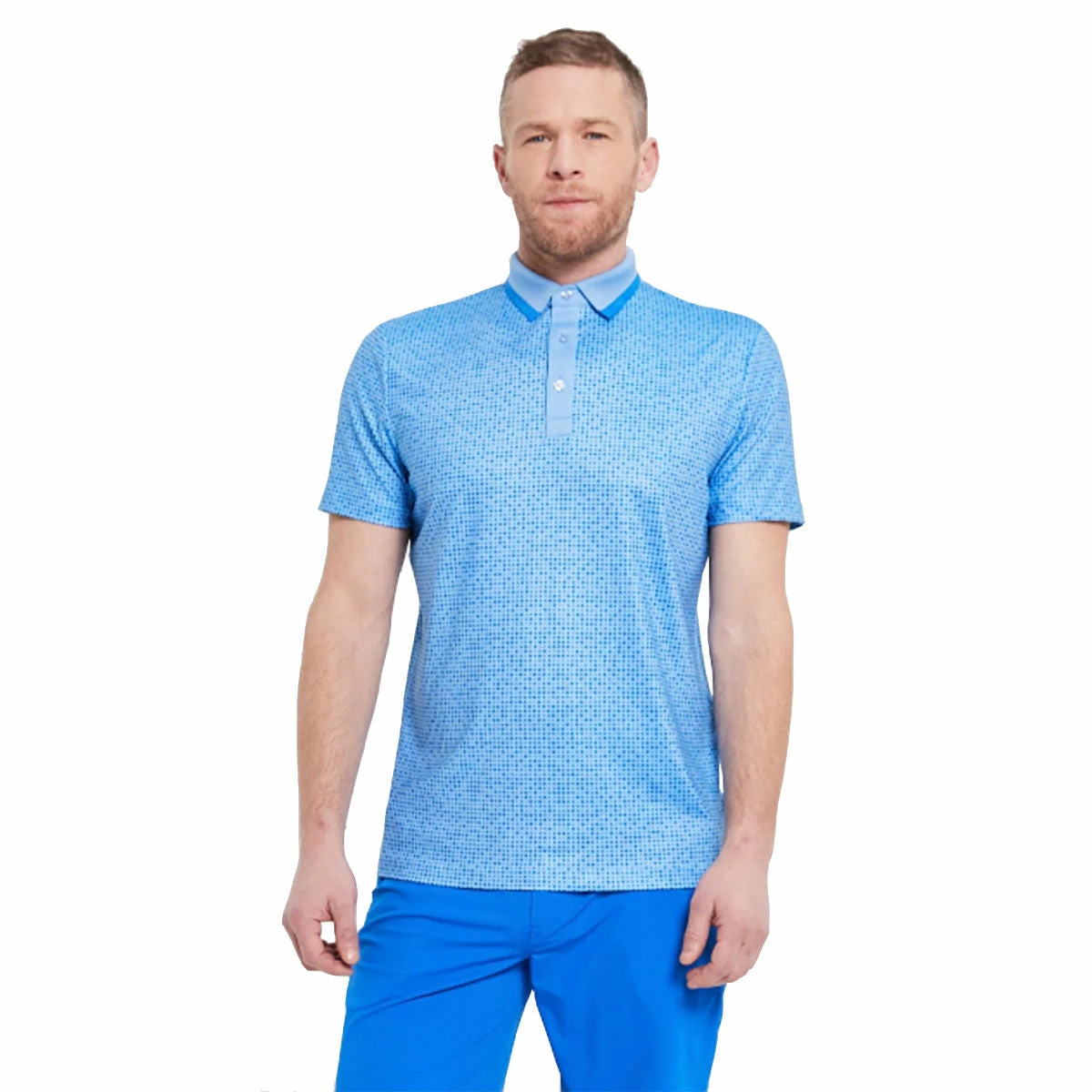 Redvanly Hewes Colbalt Sky Blue Mens Golf Polo 1 Redvanly Hewes Colbalt Sky Blue Mens Golf Polo