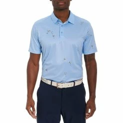 Robert Graham Gibson Performance Knit Mens Golf Polo -Single Iron Shop 25820 LIGHTBLUE