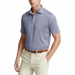 Polo Ralph Lauren RLX Ralph Lauren Lightweight Airflow Jersey Aurora Channel Blue Mens Golf Polo