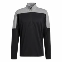 Adidas Golf Adidas Lightweight UV Black Melange Mens Golf 1/4 Zip
