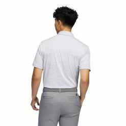 Adidas Golf Adidas Space-Dyed Striped Mens Golf Polo -Single Iron Shop 26926 WHITEGREY3 1 8c9de627 cbf4 4d7d b010 b6475173998d